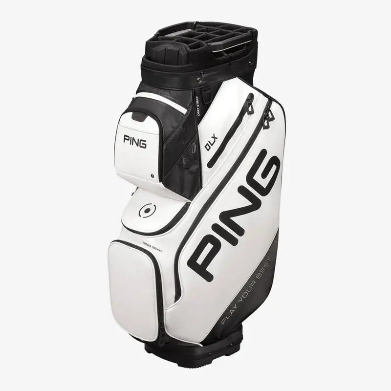 DLX Golf Cart Bag  Lightweight White Carry Bag with Organized Compartments (2025 Version)