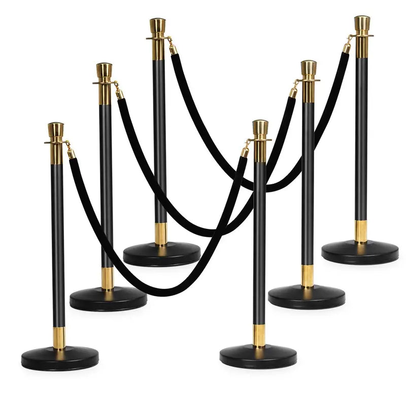 6-Piece Stainless Steel Stanchion Set  Queue Management System for Events and Venues
