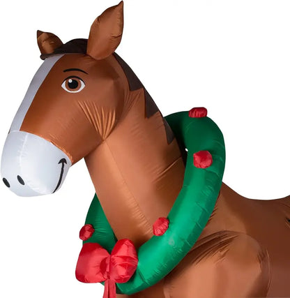 Clydesdale Horse Inflatable Christmas Decor  9-Foot Illuminated Outdoor Yard Figure with Anchoring Kit