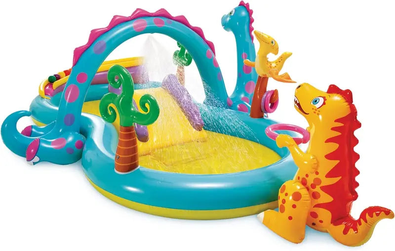Intex Jungle Adventure Inflatable Play Center  96″ x 78″ x 28″ Kiddie Splash Pool with Water Slide for Toddlers & Backyard Fun
