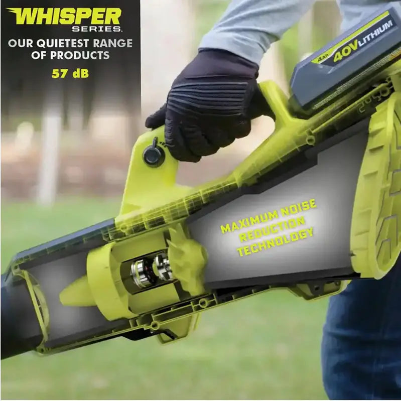 RYOBI 40V HP Whisper Series Jet Fan Blower  190 MPH / 730 CFM, Dual 4.0Ah Batteries + Charger