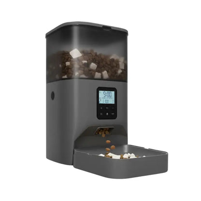 4L Programmable Pet Feeder with Voice Playback and Timer Function  Gray