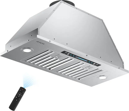 IKTCH 30″ Convertible Range Hood  900 CFM Ducted/Ductless Stainless Steel Ventilation System
