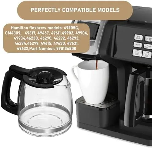 Hamilton Beach 12-Cup Replacement Glass Carafe  Compatible with Models 49902, 49915, 49905C, CM4309, and More