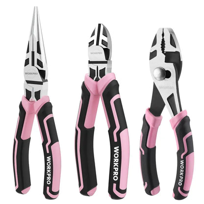 WORKPRO 3-Piece Pliers Set  Needle-Nose, Diagonal, and Slip-Joint
