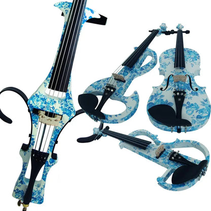 Handcrafted Full-Size Electric Violin (4/4)  Silent Practice Model with Solid Wood Body