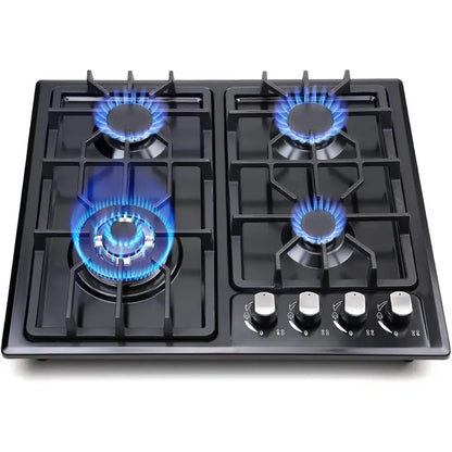 FORIMO 22-Inch Built-In Gas Cooktop  Stainless Steel 4-Burner Stovetop for Seamless Kitchen Integration