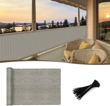 SUNNY GUARD 3×10′ Brown-Grey Heavy Duty Balcony Privacy Screen for Outdoor Patio Deck