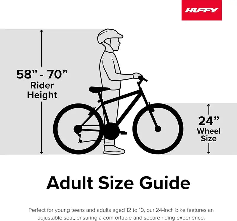 Huffy Stone Mountain Hardtail Mountain Bike  20″/24″/26″ Sizes, Shimano Shifting, Suspension Options & Youth-to-Adult Fit