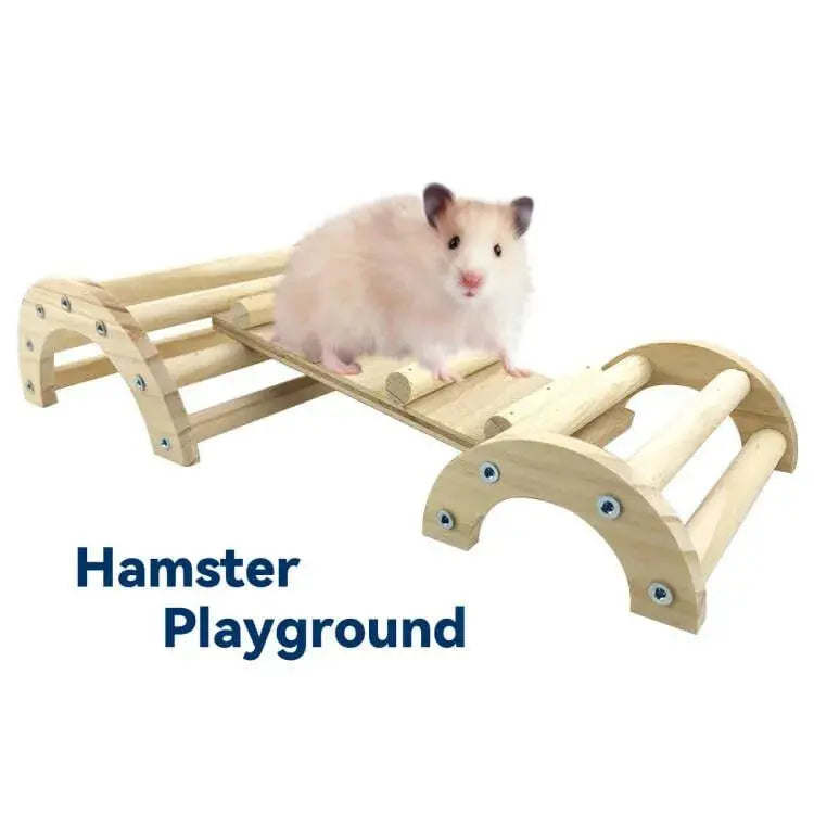 Natural Pine 3-in-1 Climbing Ramp Toy for Chicks, Hamsters & Gerbils  Safe, Durable Pet Accessory