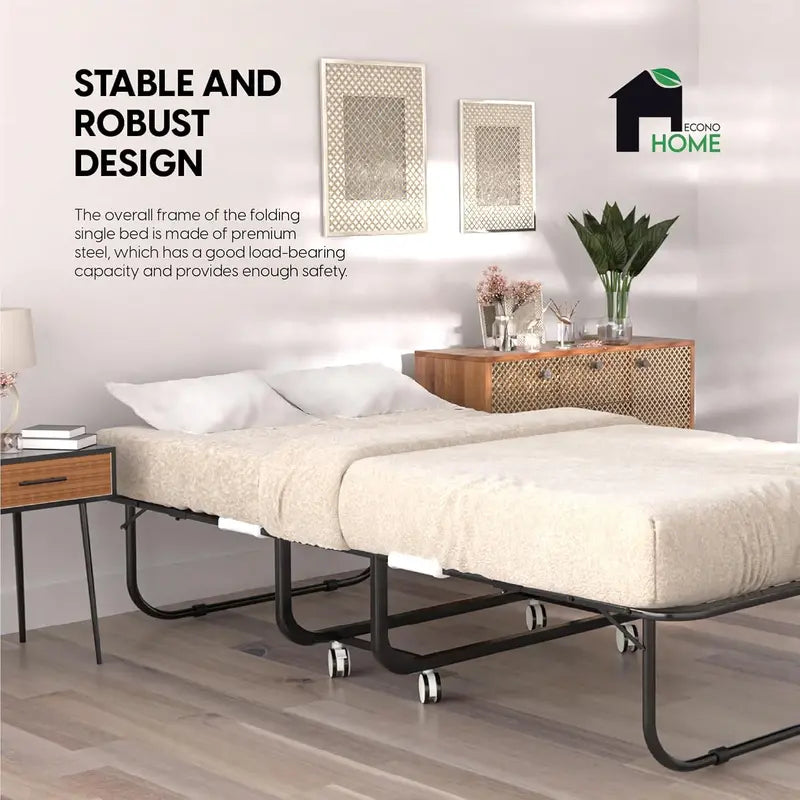 EconoHome Portable Folding Guest Bed with Integrated Mattress
