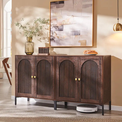 IFGET Fluted Arched Sideboard  92.6-Inch Wide Modern Farmhouse Buffet Cabinet