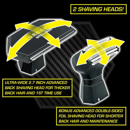MANGROOMER Back Shaver with Dual Flex Heads and Shock-Absorbing Design