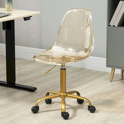 Adjustable Height Swivel Office Chair with Acrylic Back and Rolling Casters
