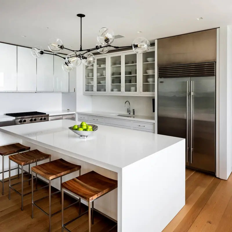 Orvani Linear Globe Chandelier in Modern Industrial Style
