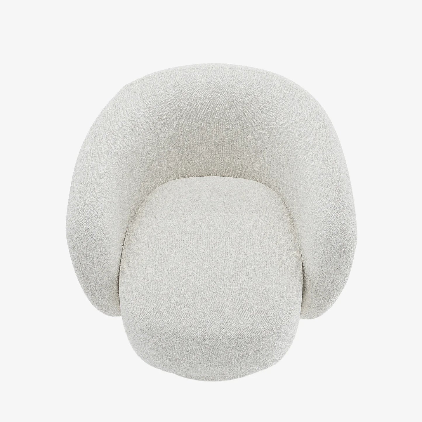 Fauteuil bouclette pivotant blanc Salma