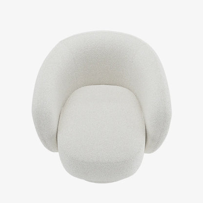 Fauteuil bouclette pivotant blanc Salma