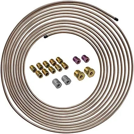 4LifetimeLines 3/16″ x 25′ Copper-Nickel Non-Magnetic Brake Line Kit, Easy Bend, Corrosion-Resistant