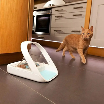 SureFeed Microchip-Activated Pet Feeder  Dual-Chamber Design for Wet and Dry Food, Lightweight Build, Includes Absorbent Pet Towel