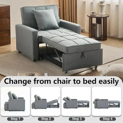 Convertible Pull-Out Sofa Chair  Space-Saving Sleeper Sofa for Small Spaces
