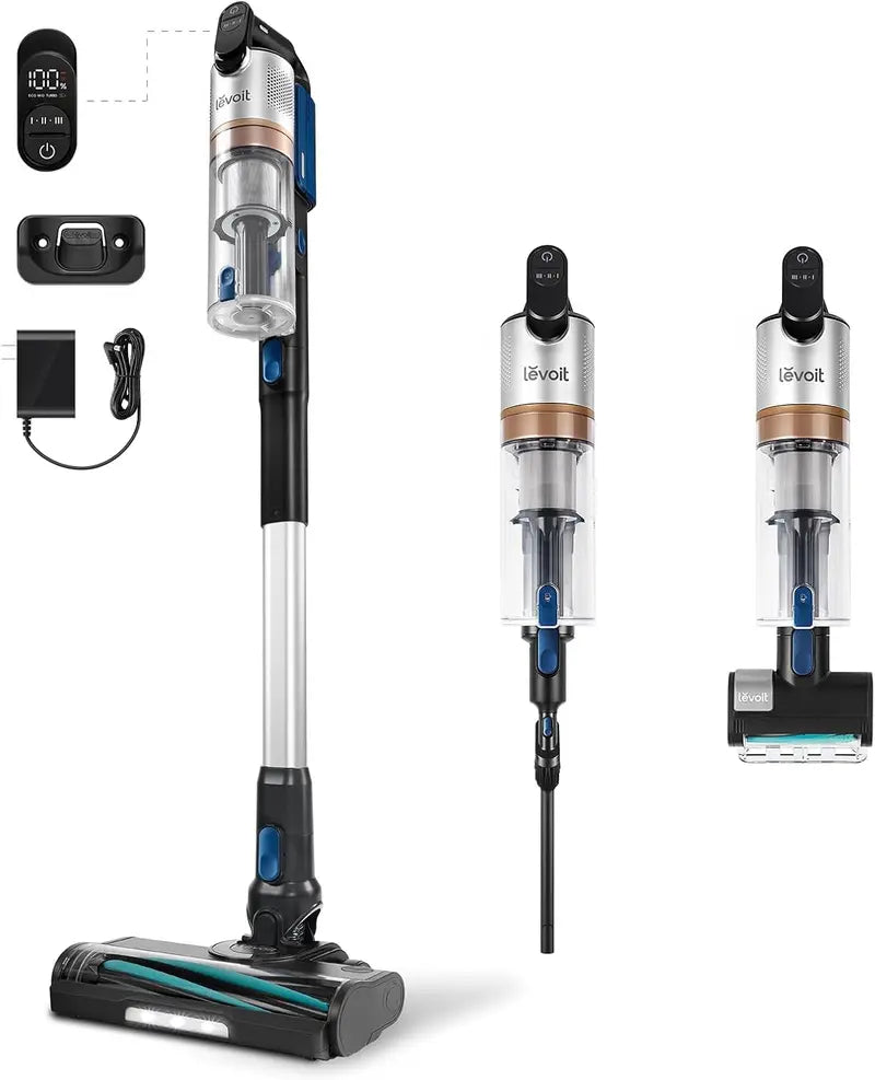 LEVOIT LVAC-200 Cordless Stick Vacuum: Tangle-Free Design, 50-Min Battery, Lightweight Multi-Surface Cleaner for Hard Floors, Carpets & Pet Hair
