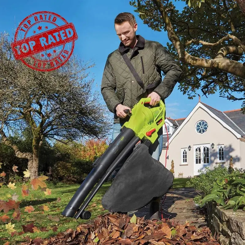 Multi-Mode Electric Leaf Blower, Vacuum, and Mulcher with 6-Speed Control