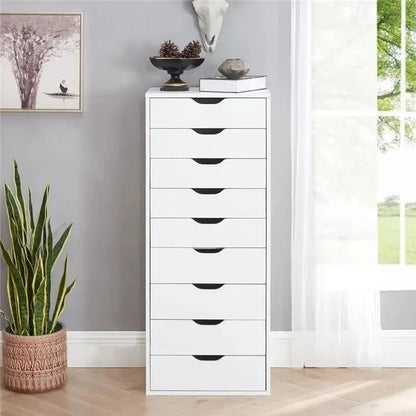 Wooden Lateral File Cabinet  Mobile Office Storage Unit with Locking Drawers