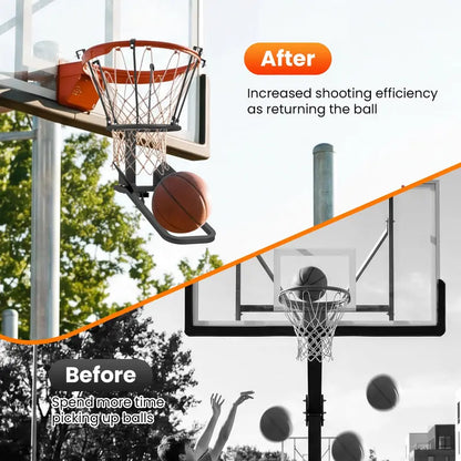 Heavy-Duty Rotating Basketball Return Attachment  180° Swivel Rebounder