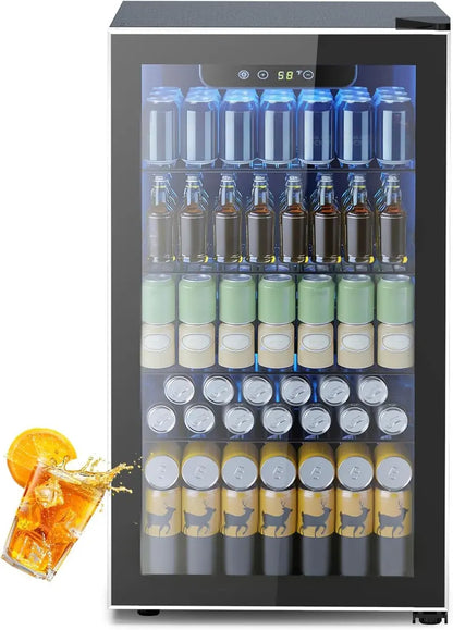 Electactic 3.2 cu. ft. Beverage Cooler  130-Can Mini Fridge with Drink Refrigeration