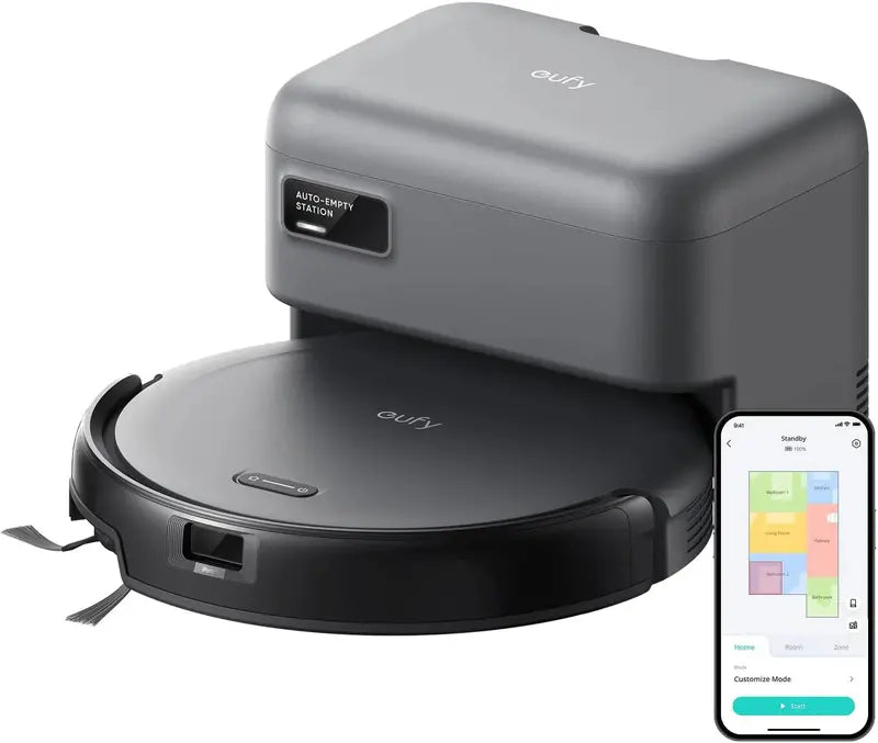 All-in-One Robot Vacuum & Mop  Self-Emptying Station with Auto Wash & Dry, 7000 Pa Suction, Ultra-Slim 3.35-Inch Design