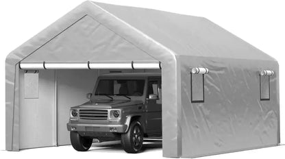 6 ft × 8 ft Portable Carport Tent  Heavy-Duty Four-Season Garage Tent with Removable Side Walls