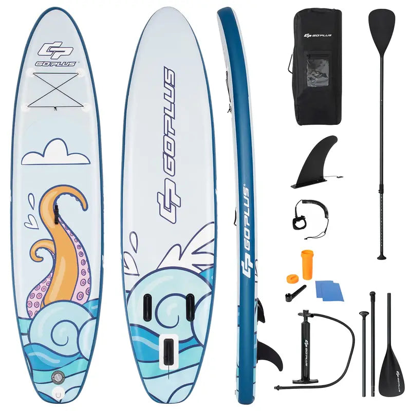 All-in-One Inflatable SUP Board with Telescoping Paddle and Carry Bag
