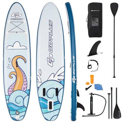 All-in-One Inflatable SUP Board with Telescoping Paddle and Carry Bag