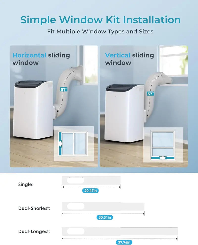 EUHOMY 8,000 BTU 4-in-1 Portable AC  Cools Up to 350 Sq. Ft., Includes Fan, Dehumidifier & Sleep Mode, Remote-Controlled