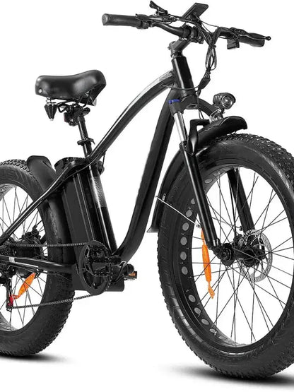 48V/15Ah Lithium-Powered Electric Mountain Bike  Matte Black Frame