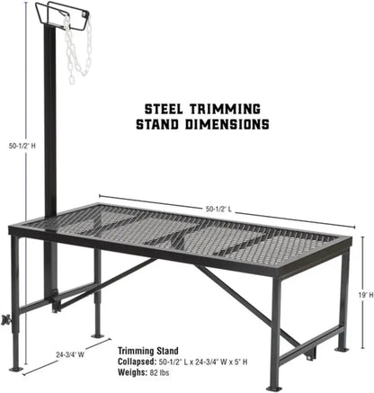 Weaver Leather Adjustable Livestock Trimming Stand  Steel Frame with Wire Headpiece for Sheep, Goats & Small Animals (Black)