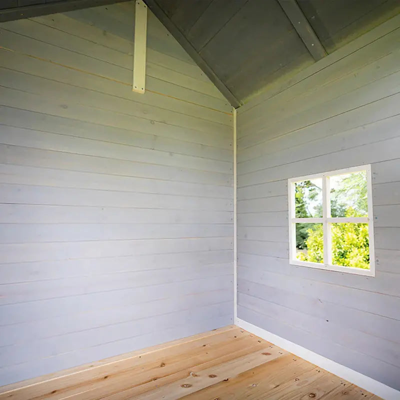 ROVO Wooden Tower Cubby House with Slide, Sandpit, Climbing Wall, and Tic-Tac-Toe Panel