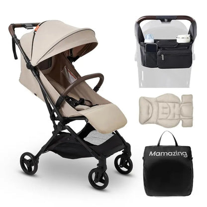MAMAZING Lightweight Travel Stroller  Carbon Fiber Frame, Compact Fold, Airplane-Ready