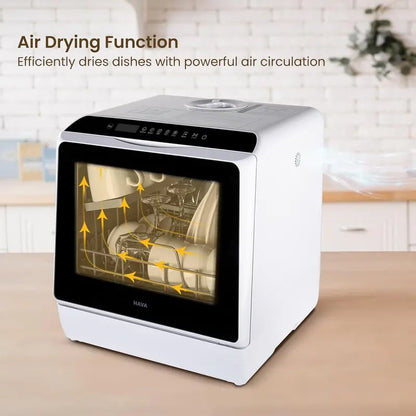 HAVA Compact Countertop Dishwasher  6-Program, 5L Integrated Water System for Small Kitchens