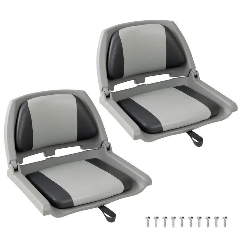 Low-Profile Molded Fishing Boat Chair  Marine-Grade PVC Cushion, Low-Back Design