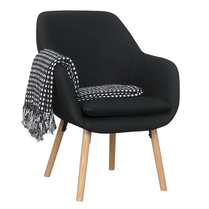 Convenience Concepts Charlotte Wingback Accent Chair  Upholstered Armchair with Tailored Design