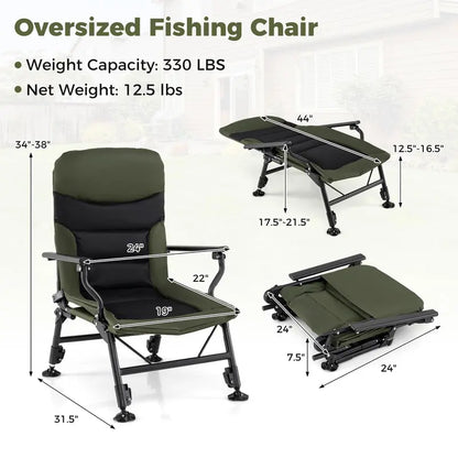 All-Terrain High-Back Camping Chair with Padded Support and Rugged Frame