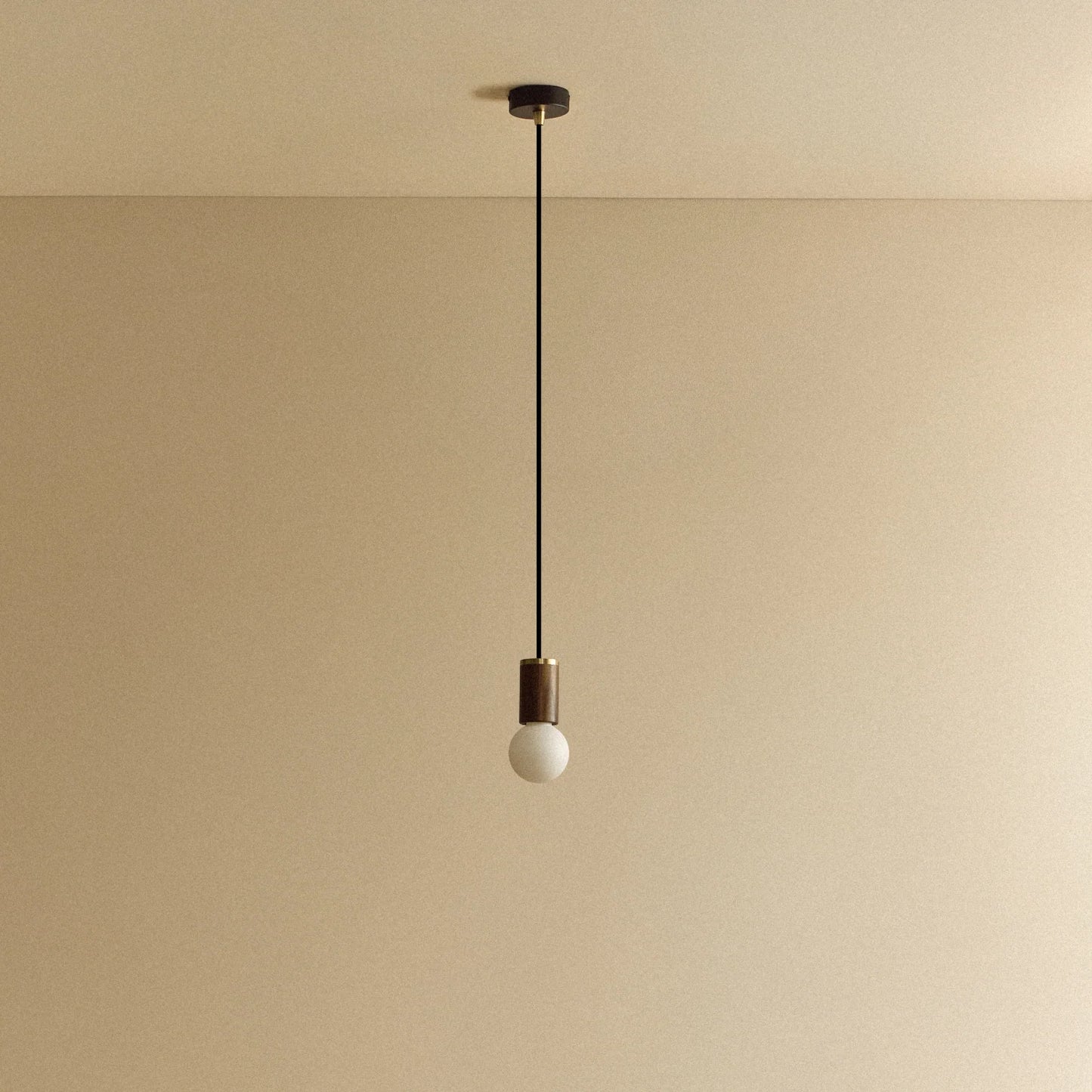 Sphere II Pendant Light in Walnut