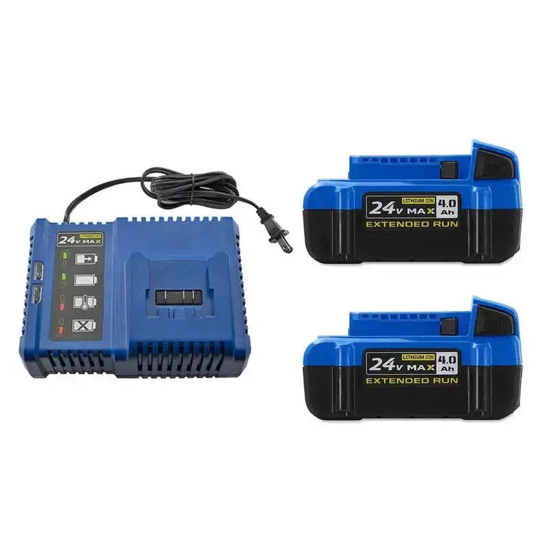 24V MAX 2-Pack Lithium-Ion Power Tool Battery Kit  4Ah Cells with Fast Charger Included