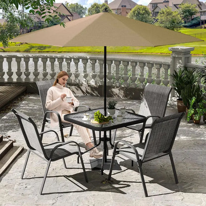 Amopatio 5-Piece Outdoor Dining Set Including Patio Table and Four Chairs