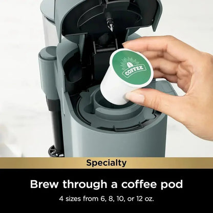 Ninja Single-Serve Coffee Maker with 56 oz Reservoir and Stone Finish