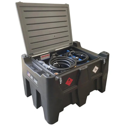 Dual-Compartment Portable Fuel Tank: 105-Gallon Diesel + 13-Gallon DEF with 12V Transfer Pumps