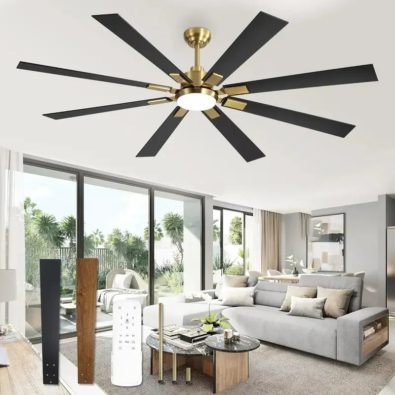 Zmishibo 72-Inch Ceiling Fan with Integrated Light & Remote Control  Indoor/Outdoor Rated
