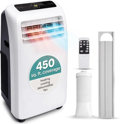 SereneLife 3-in-1 Portable AC  Integrated Dehumidifier, Fan Mode &amp; Complete Exhaust Mounting Kit