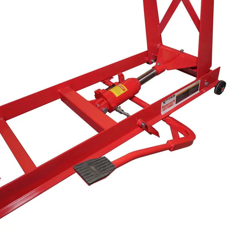 Heavy-Duty Hydraulic Motorcycle Lift Table  1,000-Pound Capacity, Extra-Long Platform